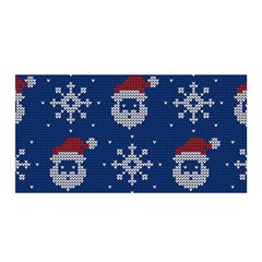 Santa Clauses Wallpaper Satin Wrap 35  X 70  by artworkshop