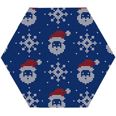 Santa Clauses Wallpaper Wooden Puzzle Hexagon by artworkshop