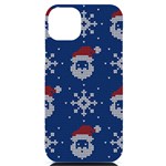 Santa Clauses Wallpaper iPhone 14 Plus Black UV Print Case Front