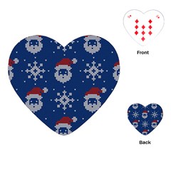 Santa Clauses Wallpaper Playing Cards Single Design (heart) by artworkshop