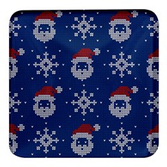 Santa Clauses Wallpaper Square Glass Fridge Magnet (4 Pack) by artworkshop