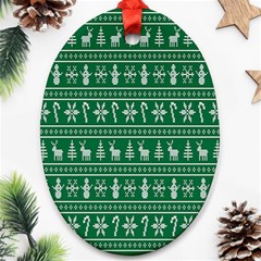 Wallpaper Ugly Sweater Backgrounds Christmas Ornament (oval) by artworkshop