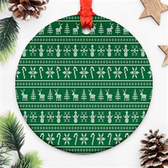 Wallpaper Ugly Sweater Backgrounds Christmas Round Ornament (two Sides) by artworkshop