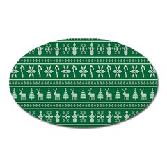 Wallpaper Ugly Sweater Backgrounds Christmas Oval Magnet by artworkshop