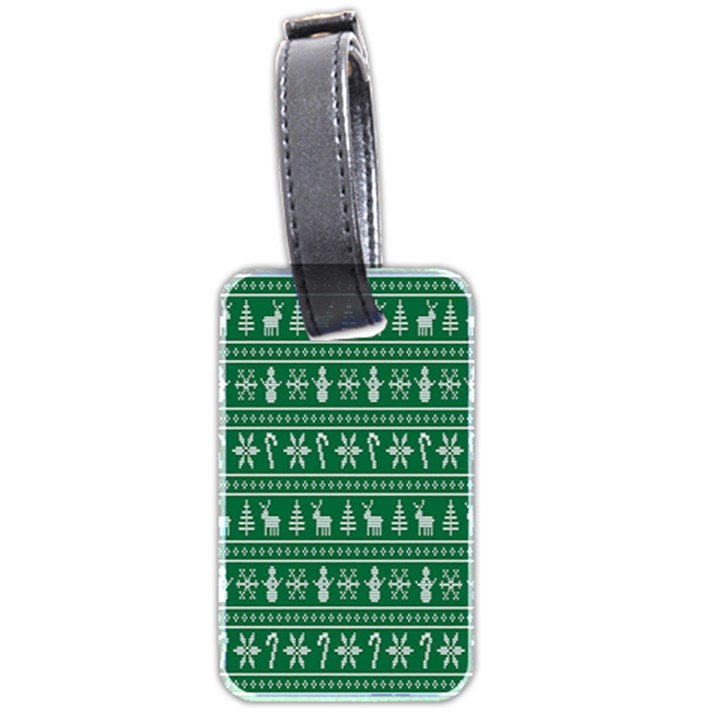 Wallpaper Ugly Sweater Backgrounds Christmas Luggage Tag (two sides)