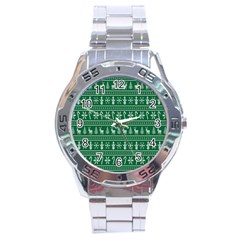 Wallpaper Ugly Sweater Backgrounds Christmas Stainless Steel Analogue Watch by artworkshop