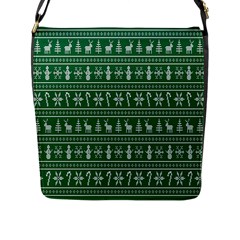 Wallpaper Ugly Sweater Backgrounds Christmas Flap Closure Messenger Bag (l)