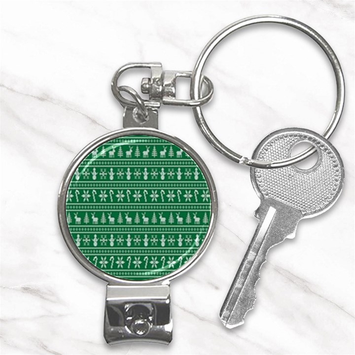 Wallpaper Ugly Sweater Backgrounds Christmas Nail Clippers Key Chain