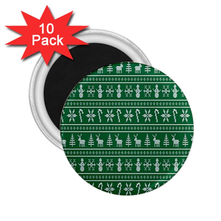 Wallpaper Ugly Sweater Backgrounds Christmas 2.25  Magnets (10 pack) 