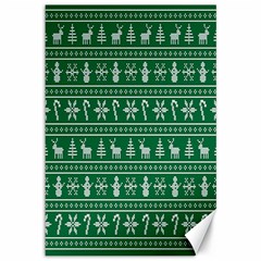 Wallpaper Ugly Sweater Backgrounds Christmas Canvas 12  X 18  by artworkshop