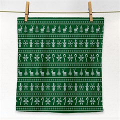 Wallpaper Ugly Sweater Backgrounds Christmas Face Towel by artworkshop