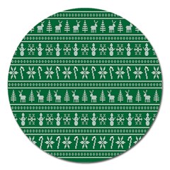 Wallpaper Ugly Sweater Backgrounds Christmas Magnet 5  (round) by artworkshop