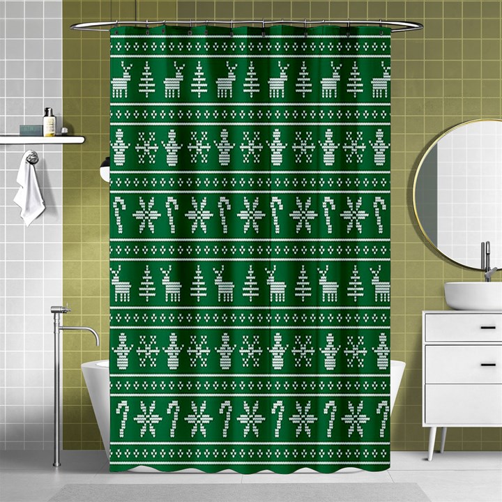 Wallpaper Ugly Sweater Backgrounds Christmas Shower Curtain 48  x 72  (Small) 