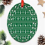 Wallpaper Ugly Sweater Backgrounds Christmas Oval Filigree Ornament (Two Sides) Back