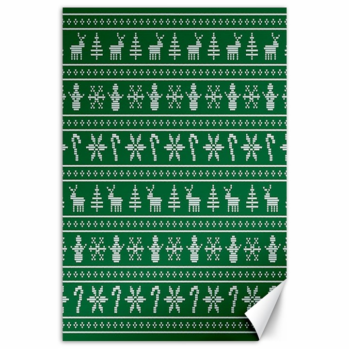 Wallpaper Ugly Sweater Backgrounds Christmas Canvas 24  x 36 