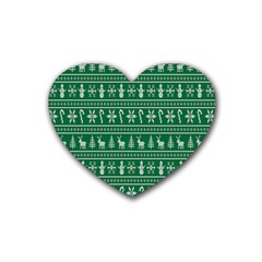 Wallpaper Ugly Sweater Backgrounds Christmas Rubber Heart Coaster (4 Pack) by artworkshop