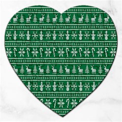 Wallpaper Ugly Sweater Backgrounds Christmas Jigsaw Puzzle (heart) by artworkshop