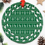 Wallpaper Ugly Sweater Backgrounds Christmas Ornament (Round Filigree) Front