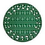 Wallpaper Ugly Sweater Backgrounds Christmas Round Filigree Ornament (Two Sides) Front