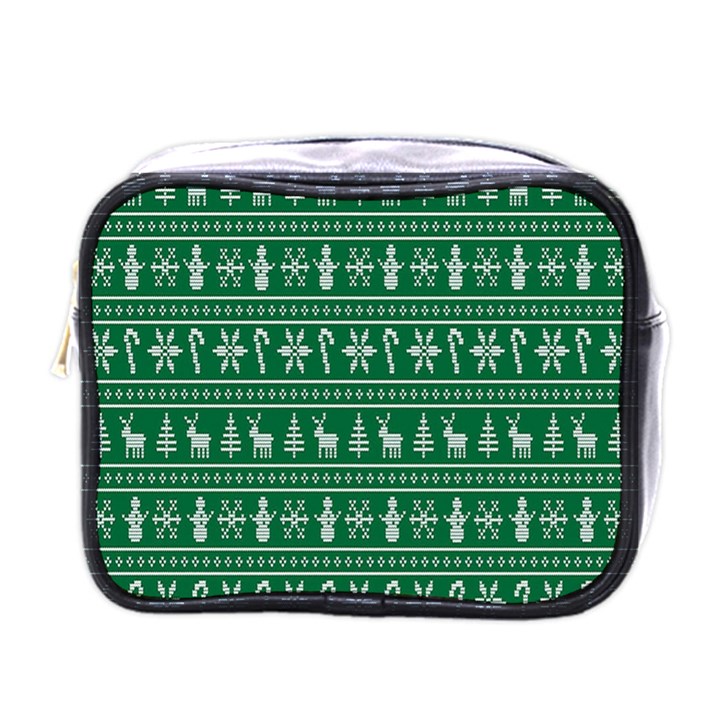 Wallpaper Ugly Sweater Backgrounds Christmas Mini Toiletries Bag (One Side)