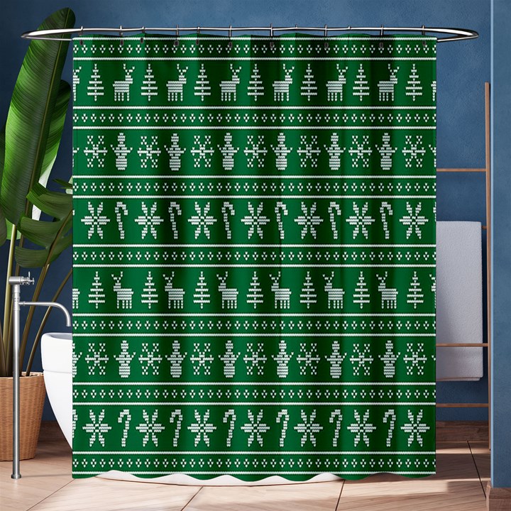 Wallpaper Ugly Sweater Backgrounds Christmas Shower Curtain 60  x 72  (Medium) 