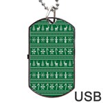 Wallpaper Ugly Sweater Backgrounds Christmas Dog Tag USB Flash (One Side) Front