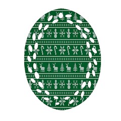 Wallpaper Ugly Sweater Backgrounds Christmas Ornament (oval Filigree)