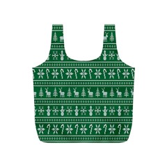 Wallpaper Ugly Sweater Backgrounds Christmas Full Print Recycle Bag (s)