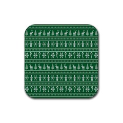 Wallpaper Ugly Sweater Backgrounds Christmas Rubber Coaster (square) by artworkshop