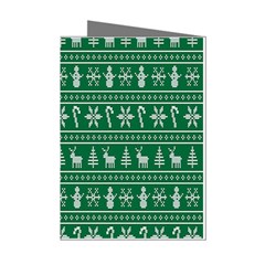 Wallpaper Ugly Sweater Backgrounds Christmas Mini Greeting Cards (pkg Of 8) by artworkshop