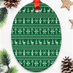 Wallpaper Ugly Sweater Backgrounds Christmas Oval Ornament (Two Sides) Back