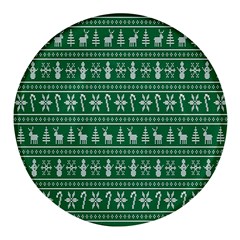 Wallpaper Ugly Sweater Backgrounds Christmas Round Glass Fridge Magnet (4 Pack)