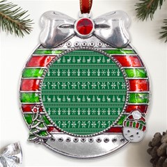 Wallpaper Ugly Sweater Backgrounds Christmas Metal X mas Ribbon With Red Crystal Round Ornament by artworkshop