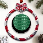 Wallpaper Ugly Sweater Backgrounds Christmas Metal Red Ribbon Round Ornament Front