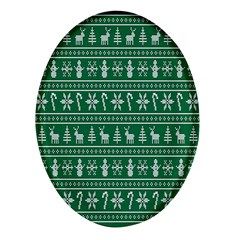 Wallpaper Ugly Sweater Backgrounds Christmas Oval Glass Fridge Magnet (4 Pack) by artworkshop