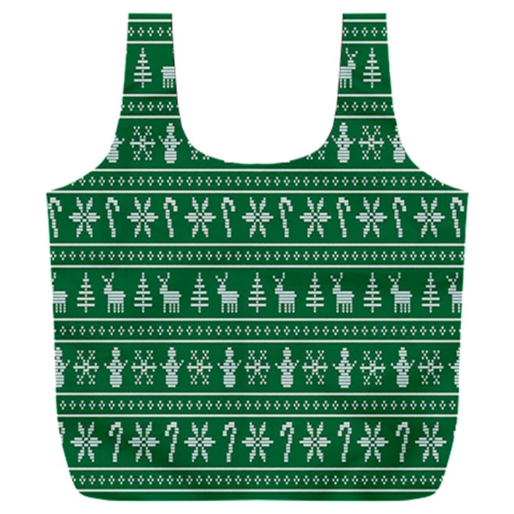 Wallpaper Ugly Sweater Backgrounds Christmas Full Print Recycle Bag (XXL)