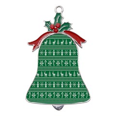 Wallpaper Ugly Sweater Backgrounds Christmas Metal Holly Leaf Bell Ornament by artworkshop