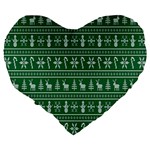 Wallpaper Ugly Sweater Backgrounds Christmas Large 19  Premium Heart Shape Cushions Back