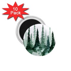 Tree Watercolor Painting Pine Forest 1 75  Magnets (10 Pack)  by Hannah976