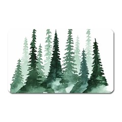 Tree Watercolor Painting Pine Forest Magnet (rectangular) by Hannah976