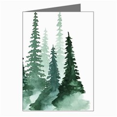 Tree Watercolor Painting Pine Forest Greeting Card