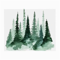 Tree Watercolor Painting Pine Forest Small Glasses Cloth (2 Sides) by Hannah976