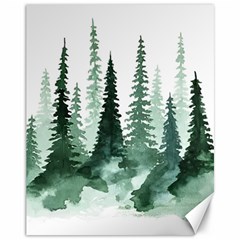 Tree Watercolor Painting Pine Forest Canvas 11  X 14  by Hannah976