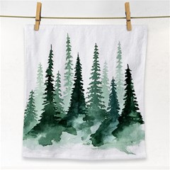 Tree Watercolor Painting Pine Forest Face Towel by Hannah976