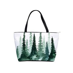 Tree Watercolor Painting Pine Forest Classic Shoulder Handbag by Hannah976