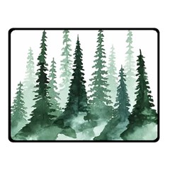 Tree Watercolor Painting Pine Forest Fleece Blanket (small) by Hannah976