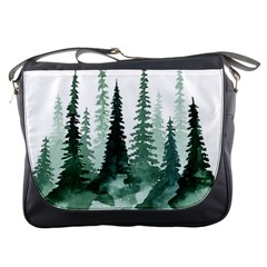 Tree Watercolor Painting Pine Forest Messenger Bag by Hannah976