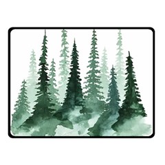 Tree Watercolor Painting Pine Forest Two Sides Fleece Blanket (small) by Hannah976