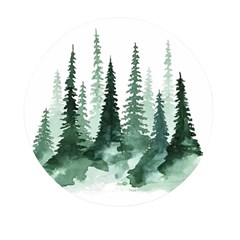 Tree Watercolor Painting Pine Forest Mini Round Pill Box (pack Of 3) by Hannah976