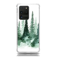 Tree Watercolor Painting Pine Forest Samsung Galaxy S20 Ultra 6 9 Inch Tpu Uv Case by Hannah976